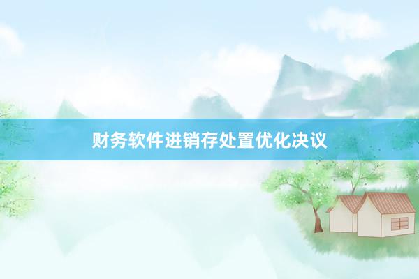 财务软件进销存处置优化决议